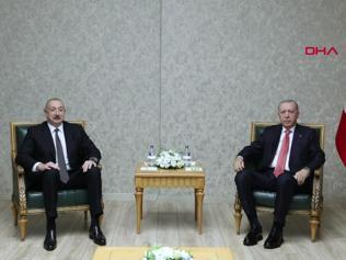 Cumhurbaşkanı Erdoğan, Azerbaycan Cumhurbaşkanı Aliyev ile görüştü