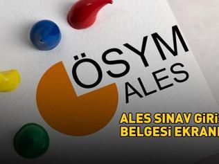 ALES sınav giriş belgesi ekranı