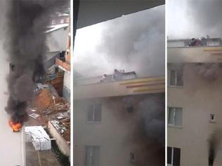 Ağlayarak o anları kaydetti: İçeride çocuklar kaldı