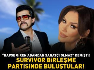 Popstarda Hapse giren adamdan sanatçı olmaz demişti Survivor birleşme partisinde bir araya geldiler Deniz Seki ve Bayhan buluştu