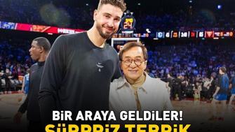 Milli basketbolcu Alperen Şengün ile Jackie Chan yan yana TEBRİK ETTİ
