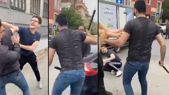 Ataşehirde demir sopalı trafik kavgası: Sürücüler birbirine girdi