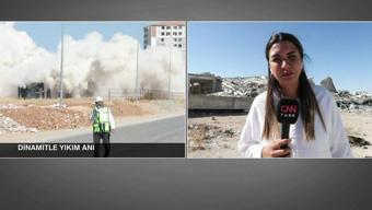 Hasarlı yüksek binalar patlatılarak yıkılıyor