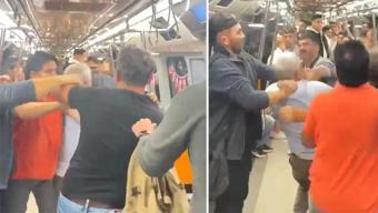 Ortalık savaş alanına döndü: Metroda ‘tükürük’ kavgası