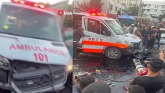 İsrail yine masum sivilleri hedef aldı Ambulans konvoyunu vurdular