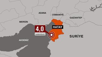 SON DAKİKA: Hatayda 4 büyüklüğünde deprem