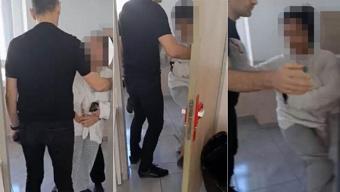 Derste veli terörü kamerada: Çocukların yanında öğretmene hakaretler savurdu