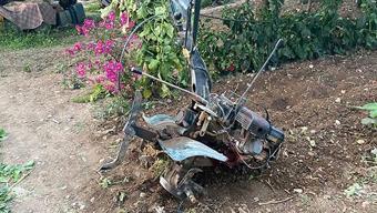 Serada çalışırken bacağını çapa makinesine kaptırdı