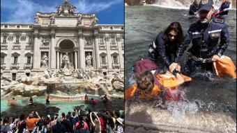 İklim aktivistlerinin hedefi bu kez Romadaki ünlü Aşk Çeşmesi oldu