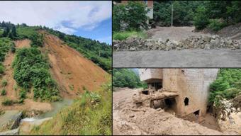 Trabzonda heyelan nedeniyle 2 ev tahliye edildi