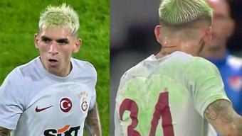 Atatürk Olimpiyat Stadında futbolcular yeşile döndü