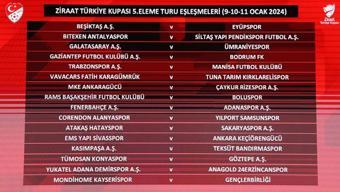 Ziraat Türkiye Kupası 5. Eleme Turu eşleşmeleri belli oldu