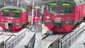 Mucize kurtuluş Trenin altında kaldı, yara almadan kurtuldu