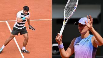 Son şampiyonlar Alcaraz ve Swiatek, Fransa Açıkta ikinci tura yükseldi