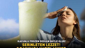 Kavurucu yaz sıcaklarında serinleten lezzet Kavunlu frozen dediğin böyle olur 5 dakikada hazırlanıyor
