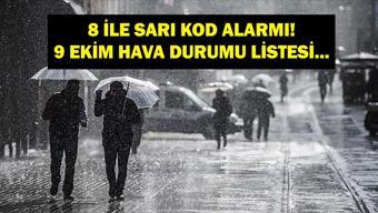 8 İLE SARI KOD| 9 EKİM HAVA DURUMU: Bugün Hava Nasıl Olacak Meteoroloji Uyardı: Sağanak Yağış Şiddetini Artıracak