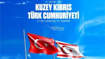 Cumhurbaşkanı Erdoğan, KKTCnin kuruluşunun 42. yılını kutladı