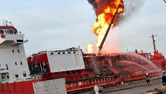 Ukraynada Türk gemisine drone isabet etti Tüm mürettebat tahliye edildi