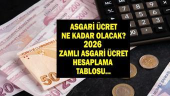 2026 ZAMLI ASGARİ ÜCRET: Asgari ücret 2026da ne kadar olacak, yüzde kaç zam gelecek İşte yüzde 20, 30, 40 zamlı maaş hesaplama...