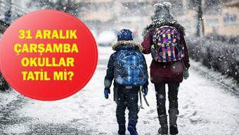 31 ARALIKTA OKULLAR VAR MI YOK MU 31 Aralık Çarşamba okullar tatil mi olacak Yarım gün mü tam gün mü