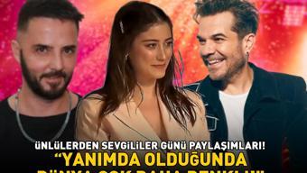 ÜNLÜ İSİMLERDEN 14 ŞUBAT SEVGİLİLER GÜNÜ PAYLAŞIMLARI Aralarında kimler yok ki Kenan Doğulu, Gökhan Özen, Hazal Kaya, Buse Terim...