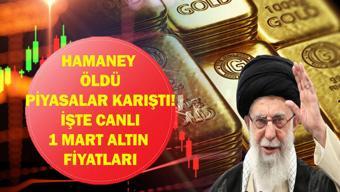 PAZAR GÜNÜ CANLI ALTIN FİYATLARI 2026 Kapalıçarşı Altın Fiyatları Bugün: Çeyrek Altın, Gram Altın Ne Kadar İran Lideri Hamaneyin Ölümü Sonrası 1 Mart Altın Fiyatları...