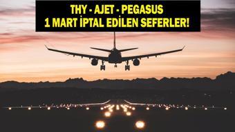 THY-AJET-PEGASUS SEFER İPTALİ 1 MART 2026: Hangi Seferler İptal Edildi THY, Pegasus, AJet Uçak Seferleri İptal Mi İşte İptal Edilen Uçak Seferleri...