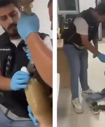 Protez bacağından 830 gram metamfetamin çıktı