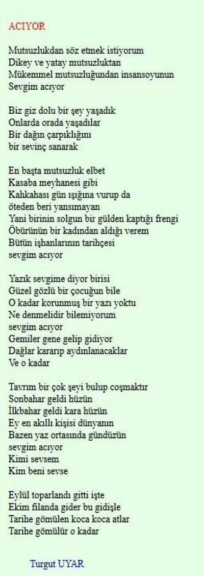 Şair Turgut Uyar 4 Ağustosta doğdu - Acıyor şiirinin sahibi Turgut Uyar kimdir