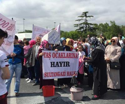 İstanbulda taş ocakları protestosu