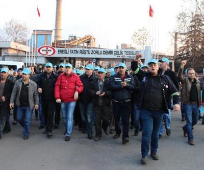 Erdemirde toplu iş sözleşmesi eylemi