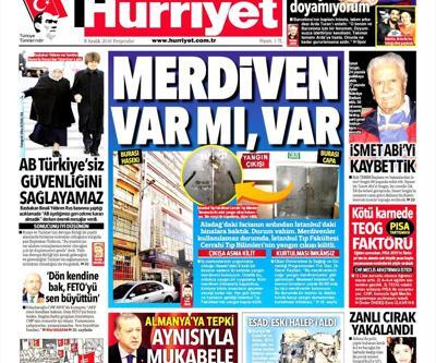 8 Aralık 2016 Perşembe / Gazete manşetleri