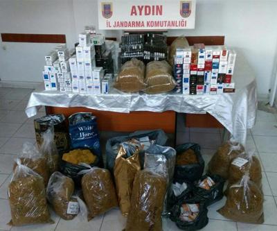 Kuşadasında kaçak sigara ve tütün ele geçirildi