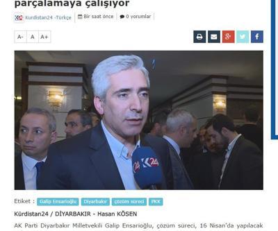 AK Partili Ensarioğlu: PKK, Kürdistanı parçalamaya çalışıyor