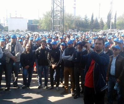 Tüpraşta işçiler iş bıraktı