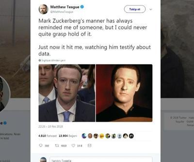 Zuckerbergin yüz ifadesi sosyal medyada olay oldu