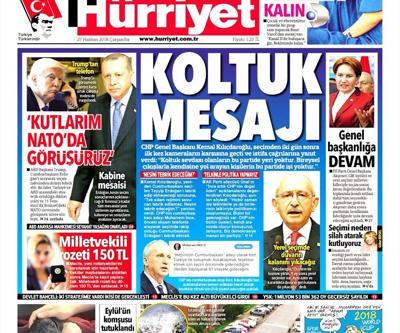 27 Haziran 2018 - Gazetelerin birinci sayfaları