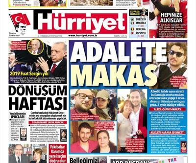 2 Temmuz 2018 - Gazetelerin birinci sayfaları