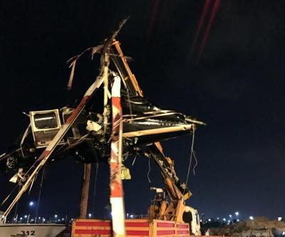 Bostancı’da düşen helikopterin enkazı denizden çıkarıldı
