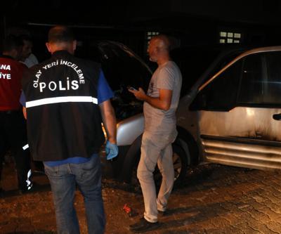 Aracının yandığını görünce bayıldı
