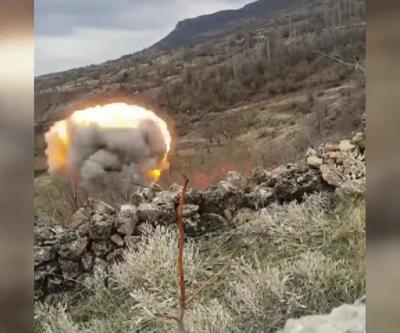 PKKlı teröristlerin 9 sığınağı böyle imha edildi