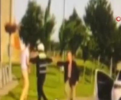 Sürücülerin bıçaklı “yol verme” kavgası kamerada