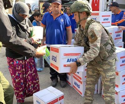 Rasulayn halkına insani yardım malzemesi dağıtımı
