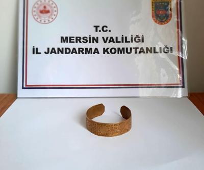 Antik çağa ait altın bilezik ele geçirildi