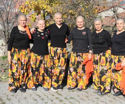 Köylü kadınlardan kanserle savaşan arkadaşa anlamlı destek