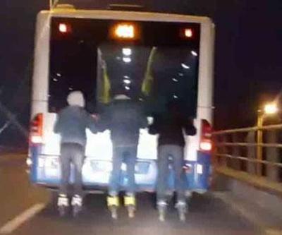 Patenli gençlerden tehlikeli yolculuk