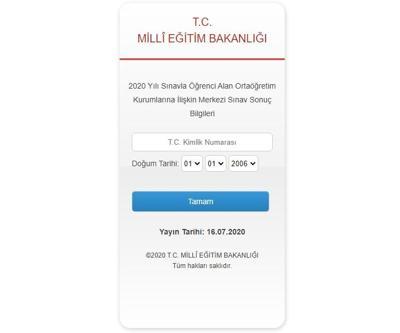 LGS sonuç ekranı açıldı İşte 2020 LGS sonuç sorgulama ekranı