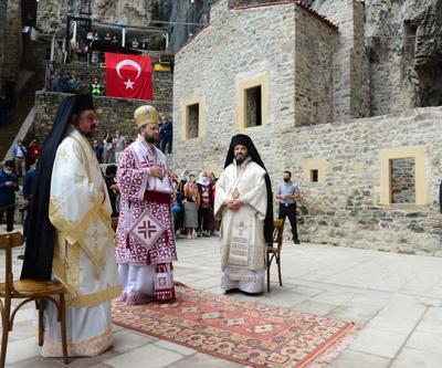 Sümela Manastırında 4 yıl sonra ilk ayin