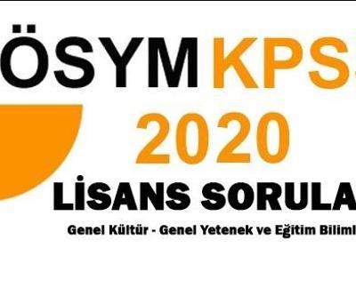Genel Kültür Genel Yetenek KPSS 2020 lisans soruları ve cevapları ÖSYM AİS sayfasında