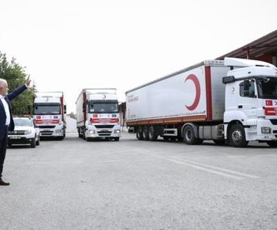 Türk Kızılaydan Azerbaycana yardım konvoyu
